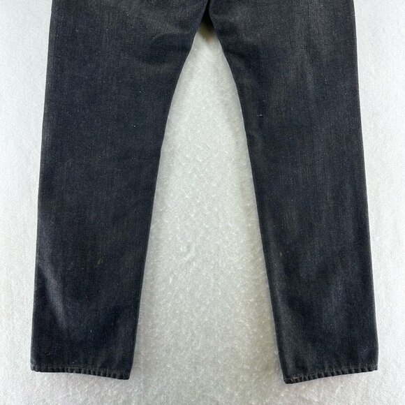 LEVI'S Jeans Mens 32 x 32 Straight Leg Dark Washed Denim Cotton Black - Picture 4 of 9